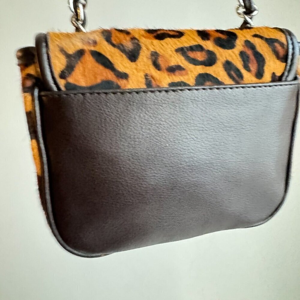 Banana Republic Animal Print Cow skin Little Crossbody Bag on Chain - Picture 4 of 7